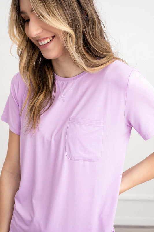 Women Bamboo Lounge Set – Crew Neck & Joggers in Purple