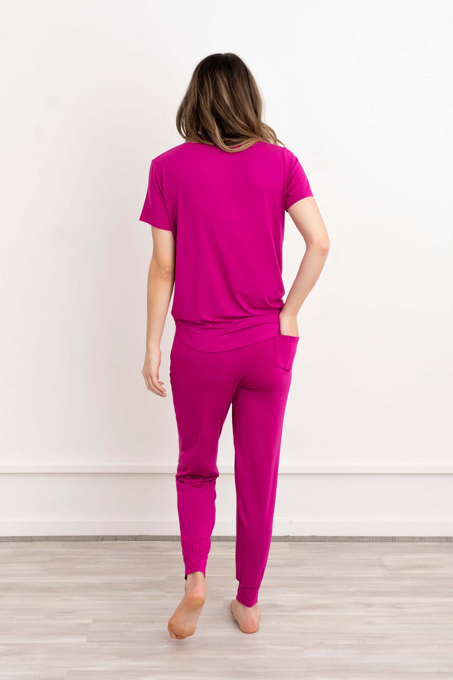 Crew Neck Modal Jogger Pants Pajama Set Cactus Flower