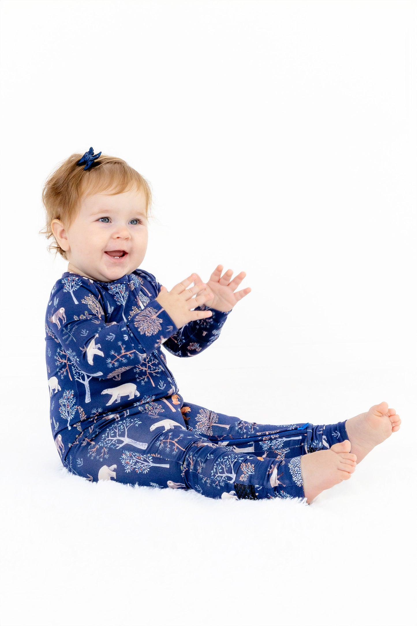 Woodland Night Baby Convertible Romper – Cozy Zip Sleeper with Foldover Feet