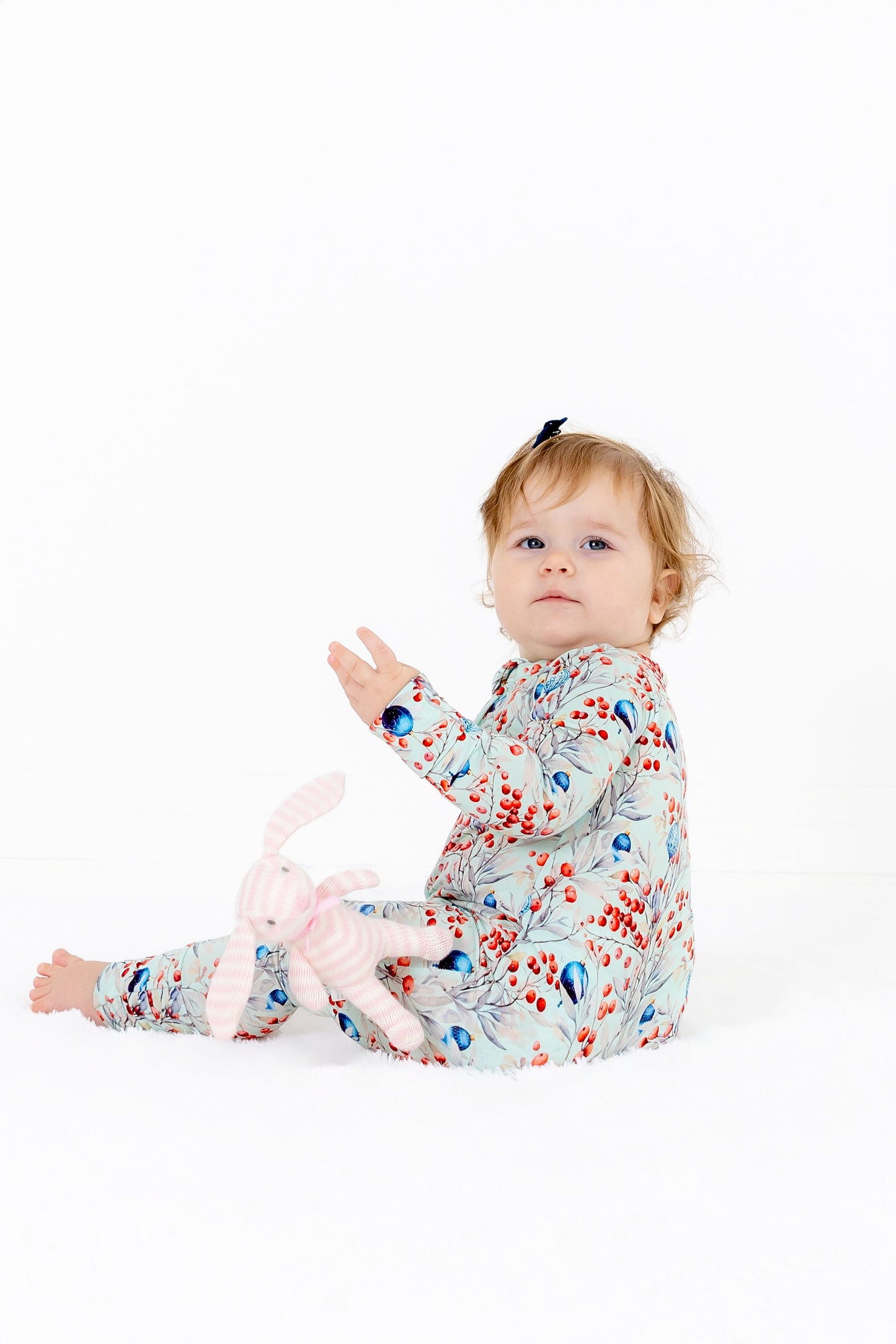 Frosted Berry Baby Convertible Romper – Foldover Sleeves & Feet