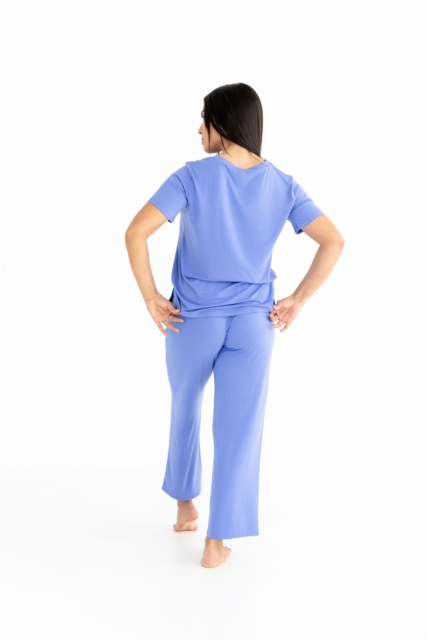 Women's Luxe Modal Lounge Set – V-Neck Tee & Wide-Leg Pants