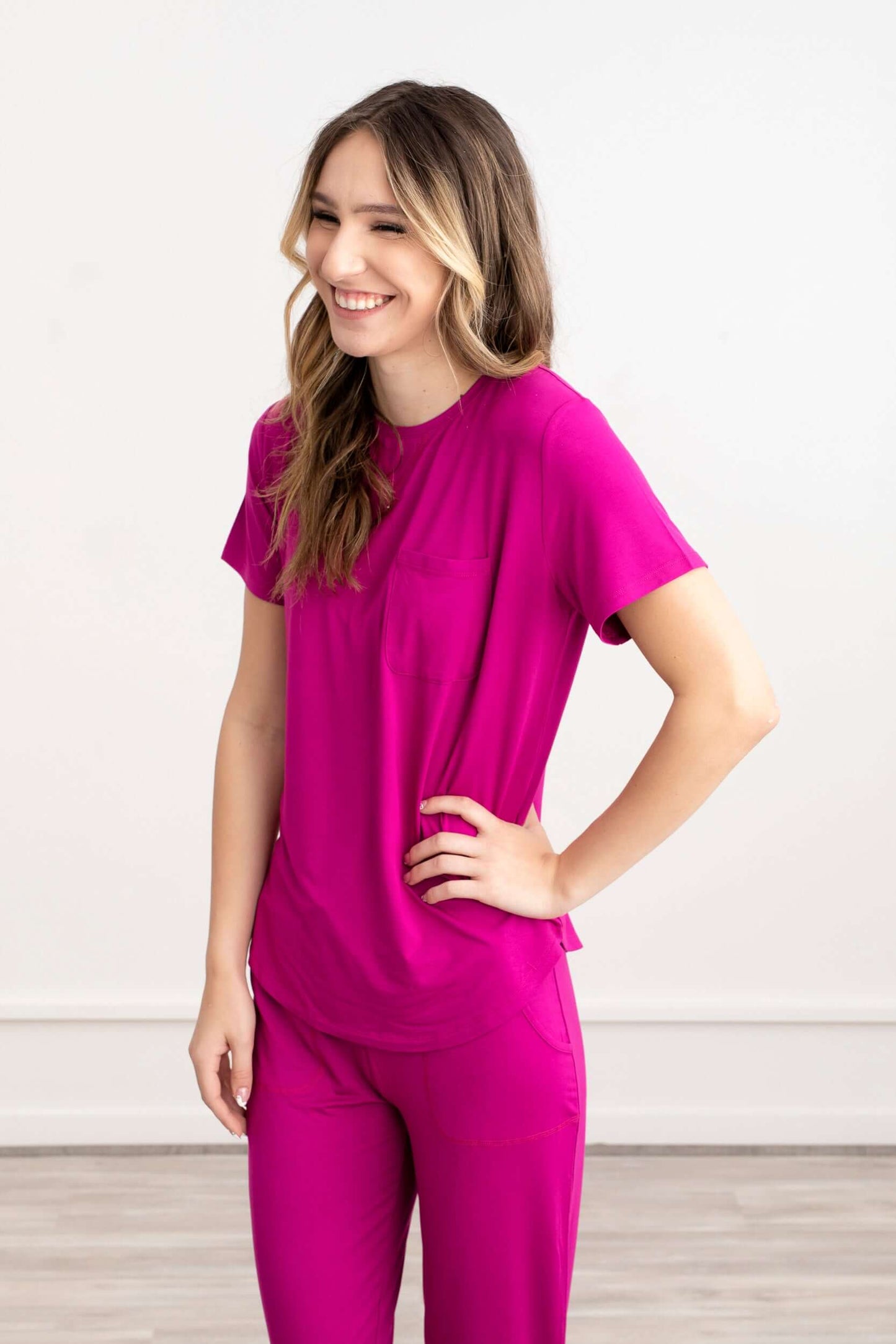 Crew Neck Modal Jogger Pants Pajama Set Cactus Flower