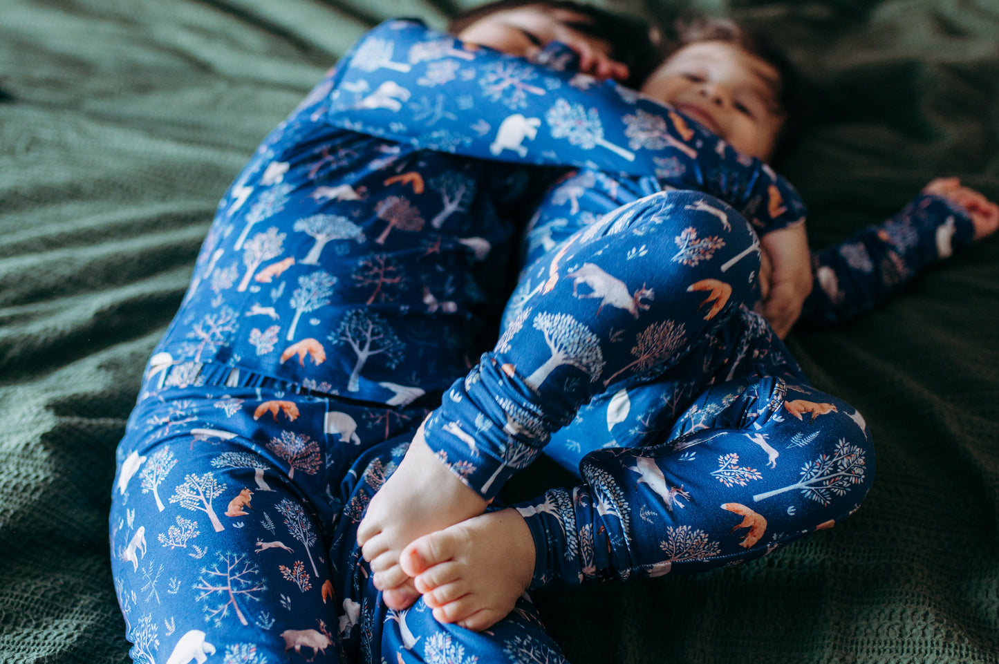 Baby Modal Convertible Romper Pajama – Woodland Night | Moonberri