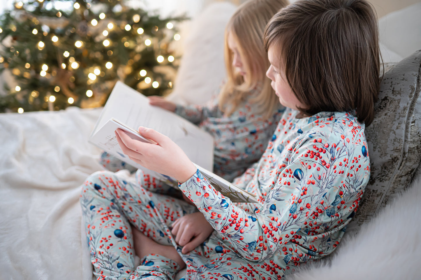 Kids Christmas Pajama Set – Frosted Berry Holiday PJs