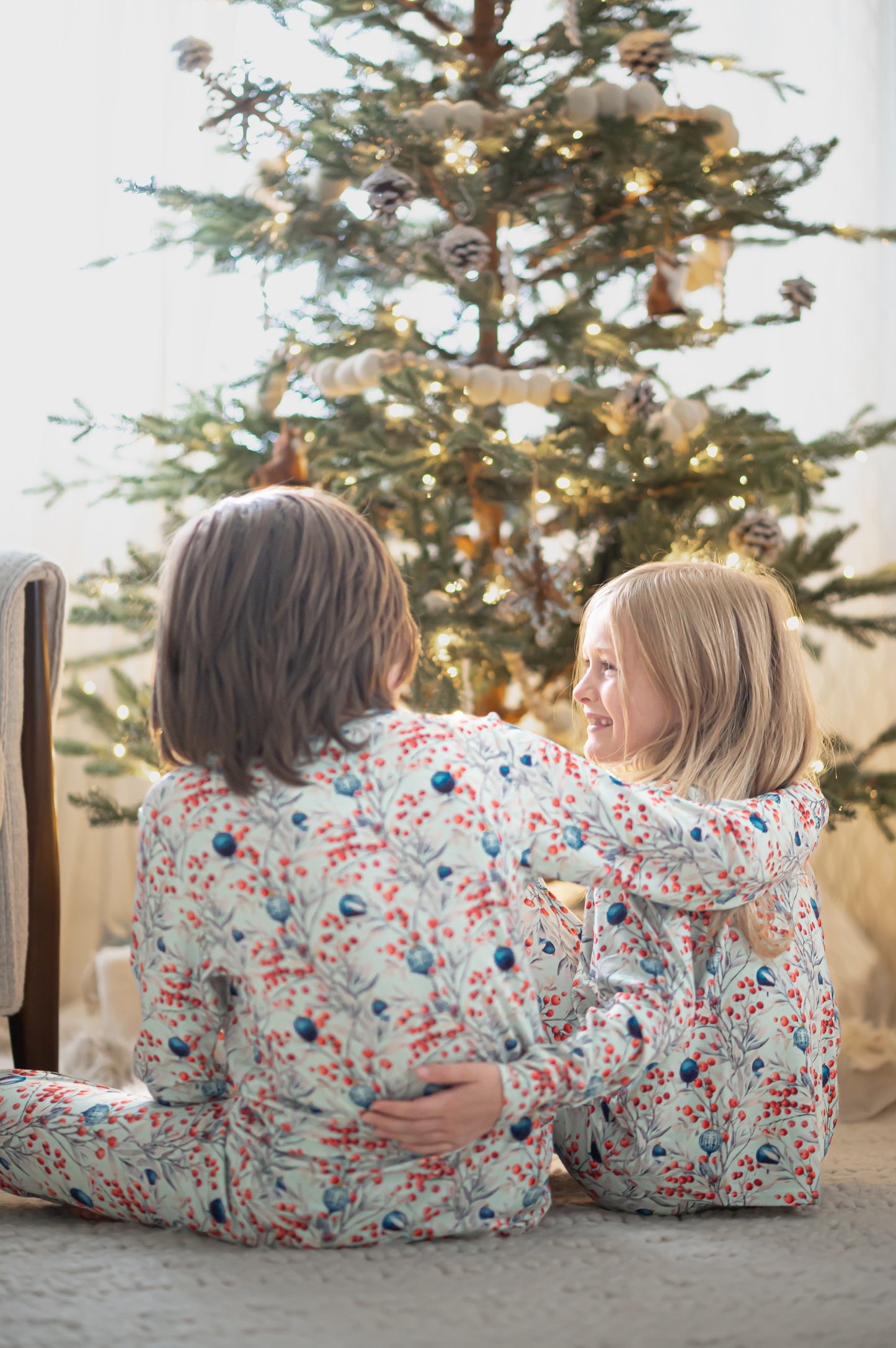 Kids Christmas Pajama Set – Frosted Berry Holiday PJs