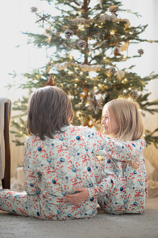 Kids Christmas Pajama Set – Frosted Berry Holiday PJs