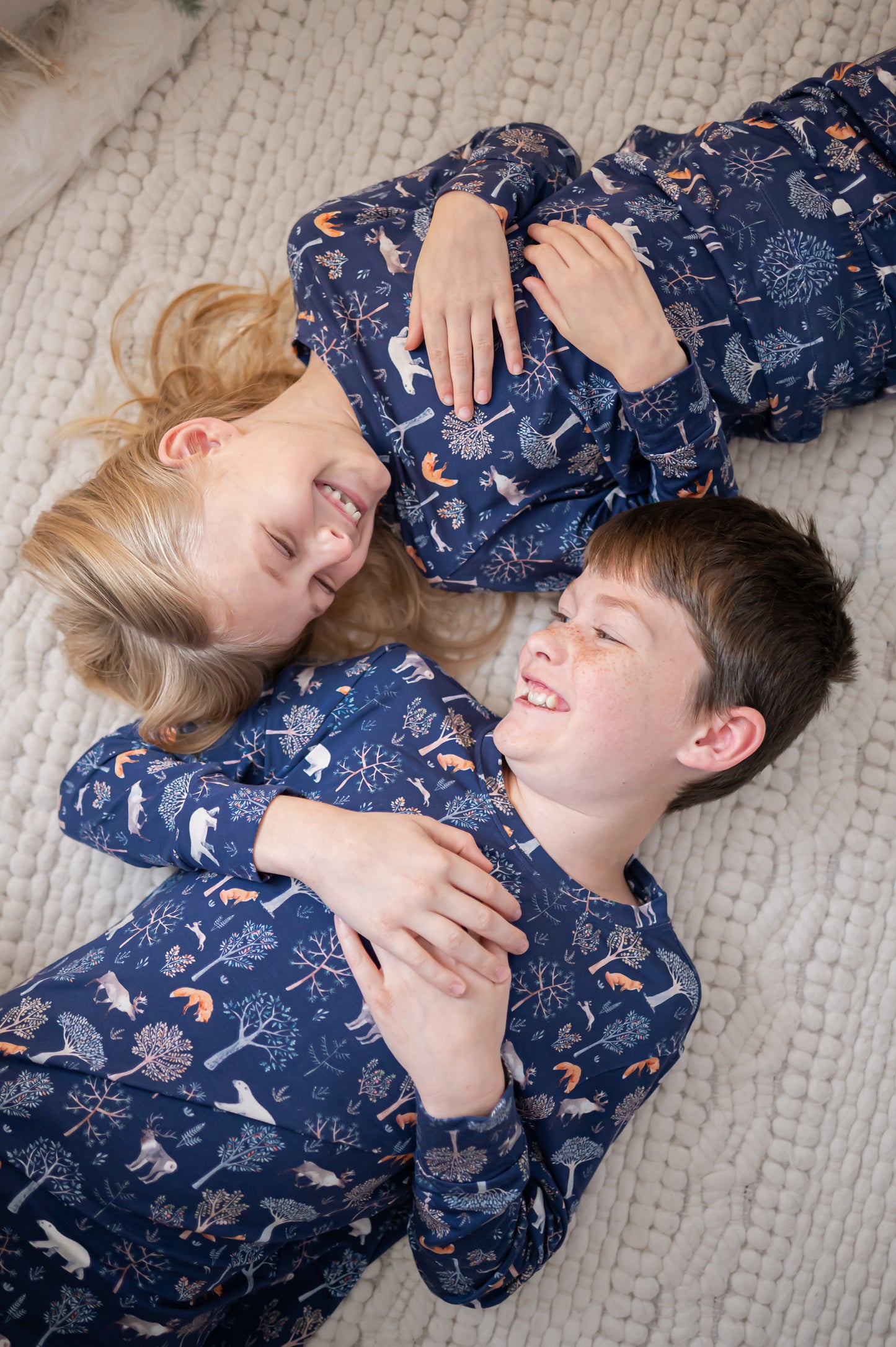 Kids Pajama Set in Woodland Night