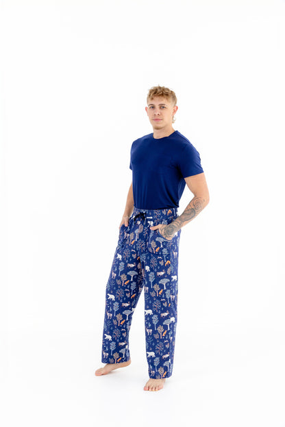 Men’s Woodland Night Pajama Pants – Ultra-Soft Modal with Drawstring Waist