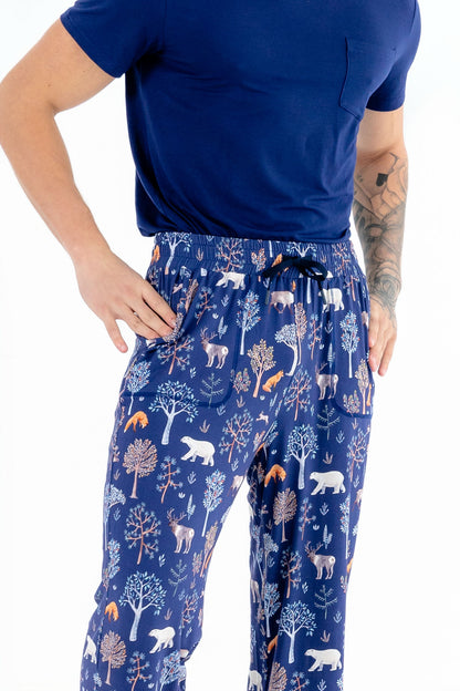 Men’s Woodland Night Pajama Pants – Ultra-Soft Modal with Drawstring Waist
