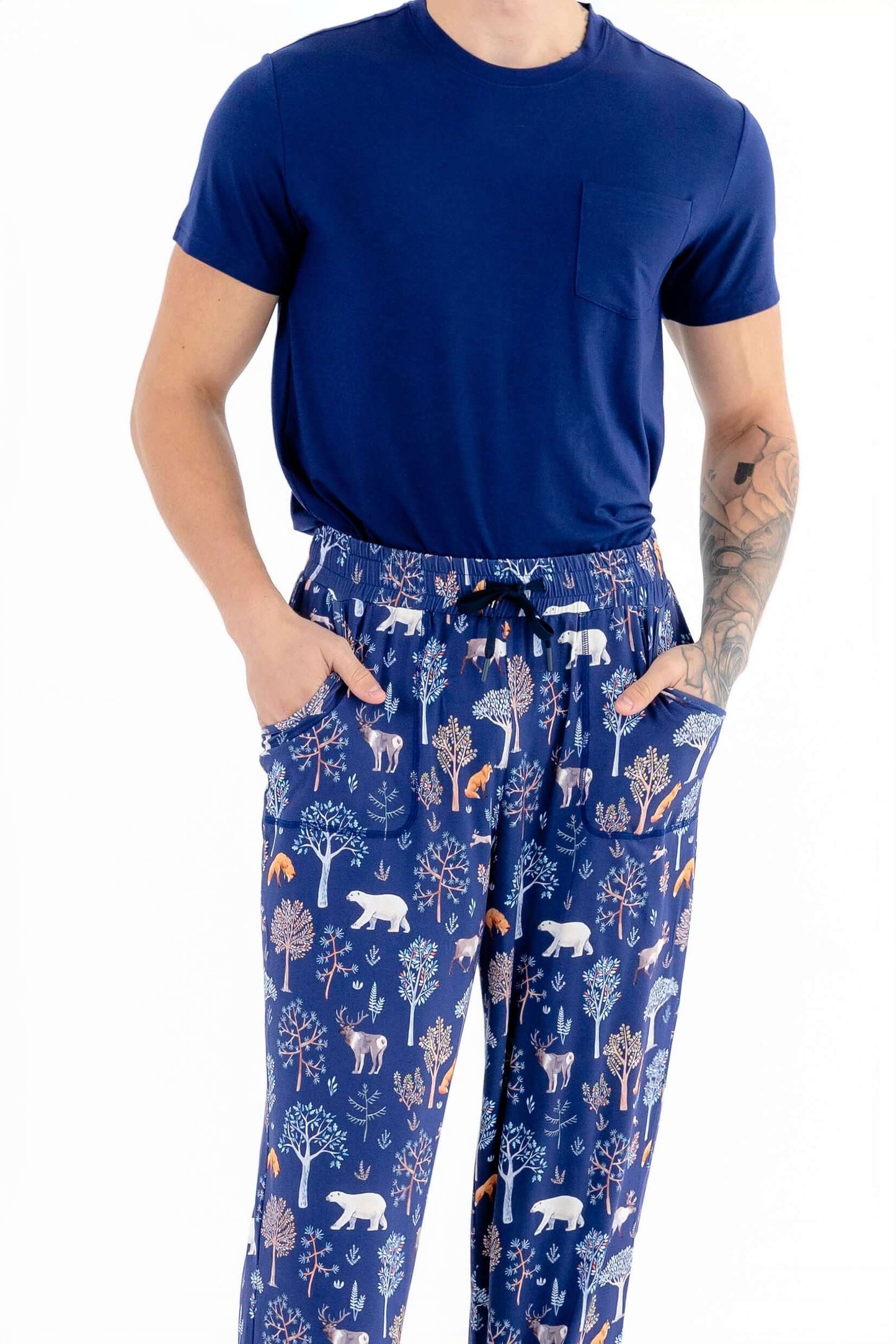 Men’s Woodland Night Pajama Pants – Ultra-Soft Modal with Drawstring Waist