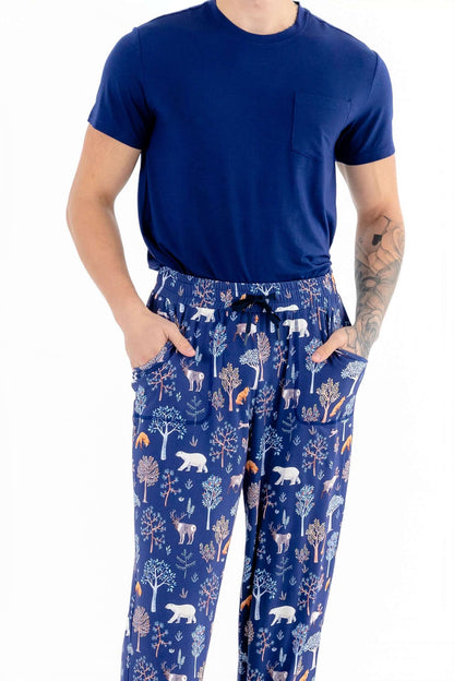 Men’s Woodland Night Pajama Pants – Ultra-Soft Modal with Drawstring Waist
