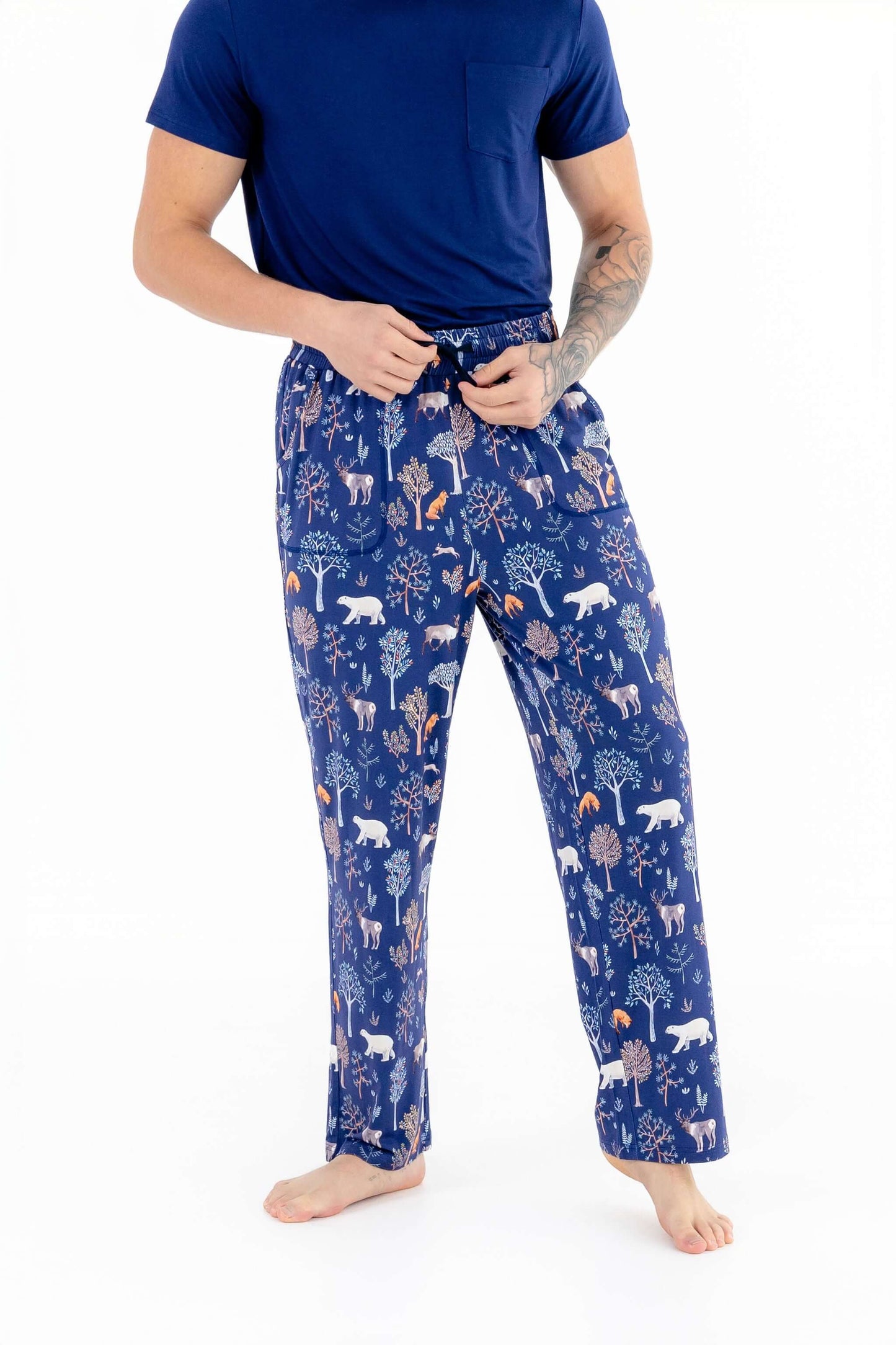 Men’s Woodland Night Pajama Pants – Ultra-Soft Modal with Drawstring Waist