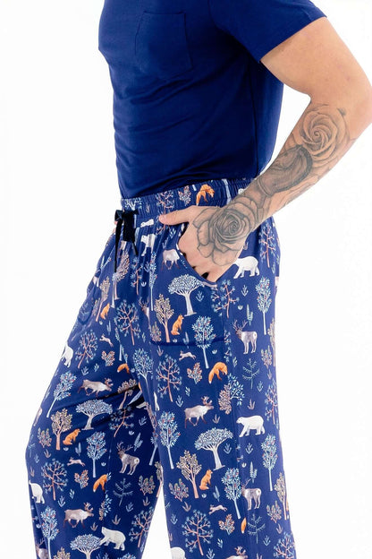 Men’s Woodland Night Pajama Pants – Ultra-Soft Modal with Drawstring Waist