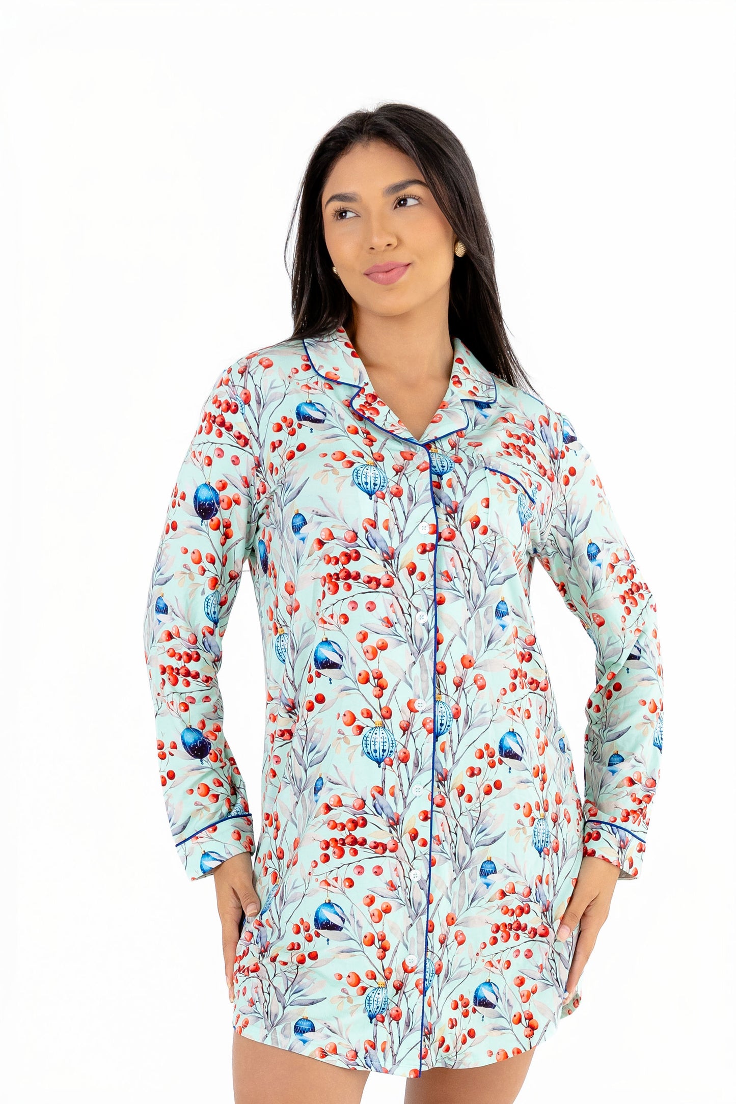 Frosted Berry Modal Sleep Shirt – Buttery Soft Long Sleeve Nightshirt