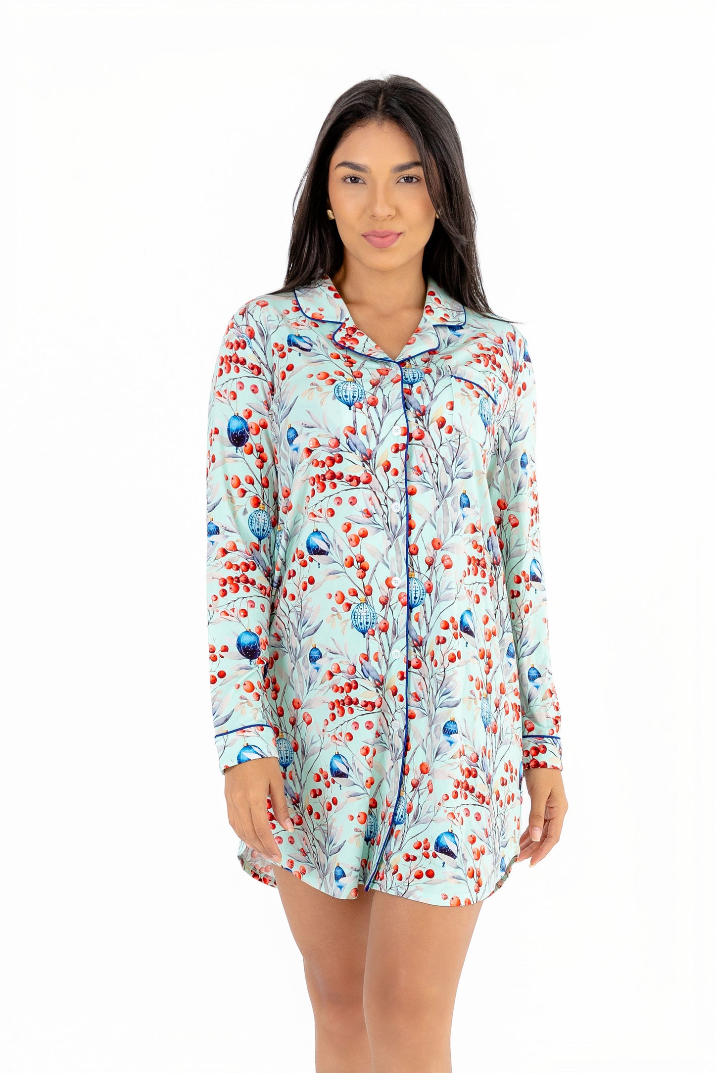 Frosted Berry Modal Sleep Shirt – Buttery Soft Long Sleeve Nightshirt
