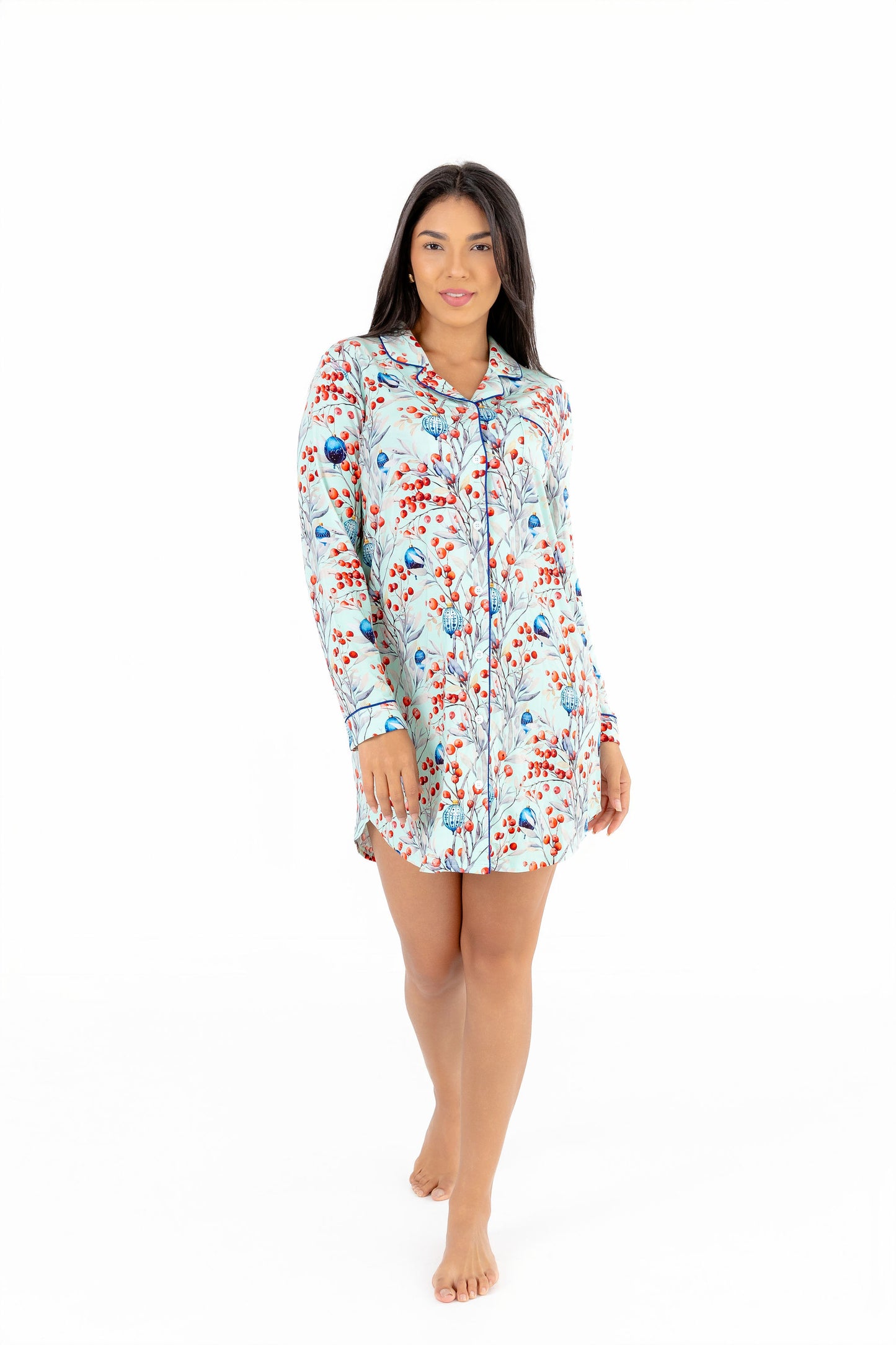 Frosted Berry Modal Sleep Shirt – Buttery Soft Long Sleeve Nightshirt