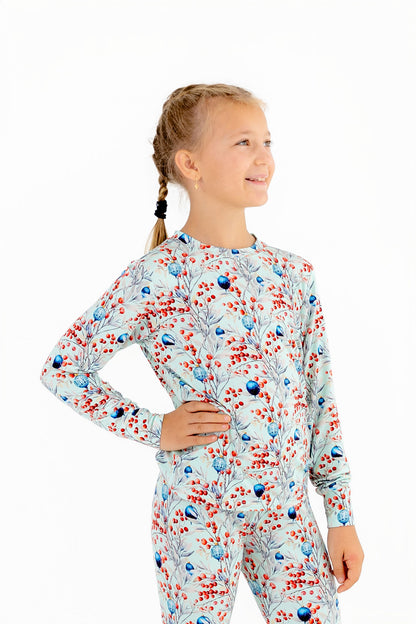 Kids Frosted Berry Pajama Set – Ultra-Soft 2-Piece Winter PJs