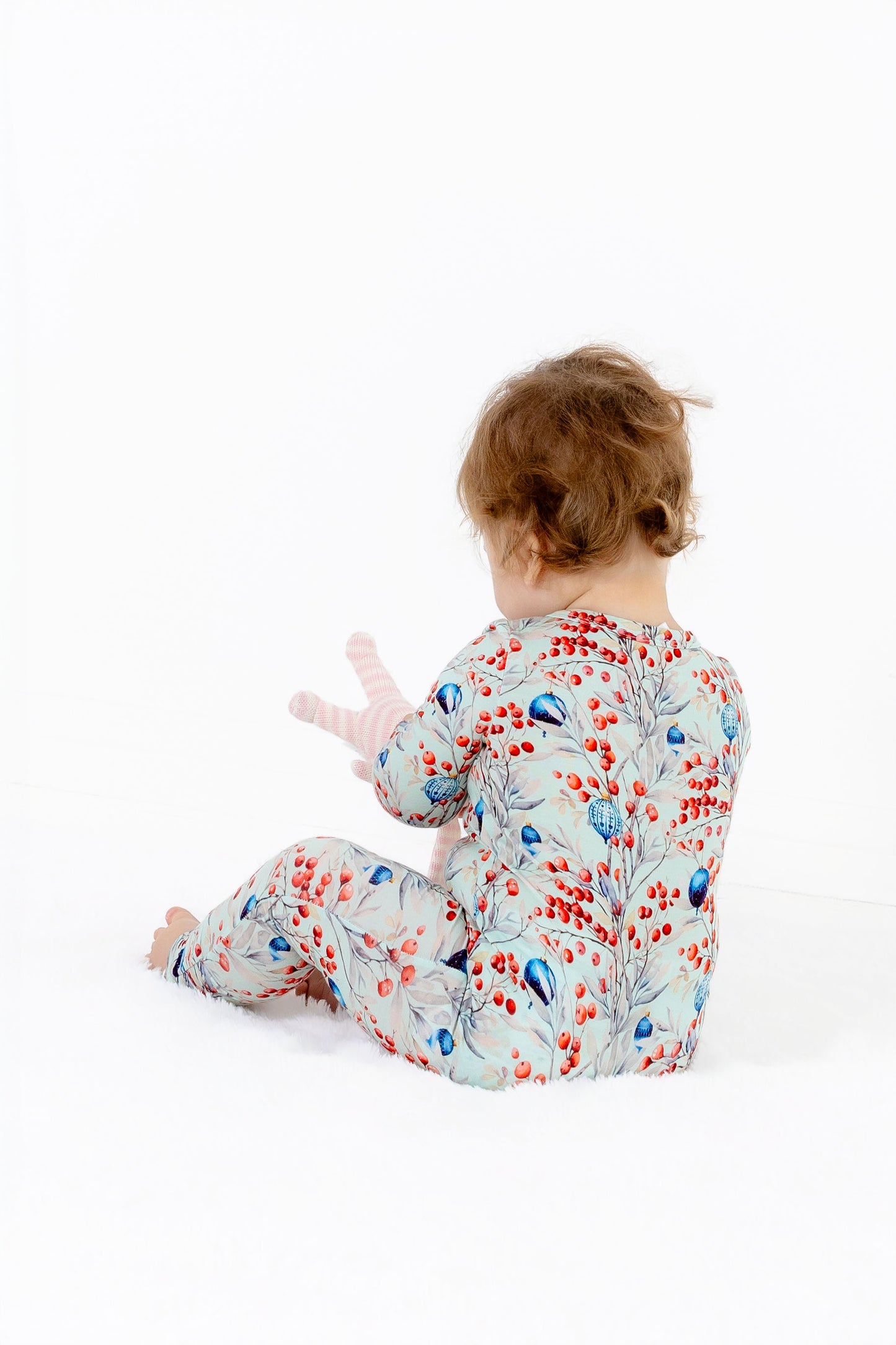 Frosted Berry Baby Convertible Romper – Foldover Sleeves & Feet