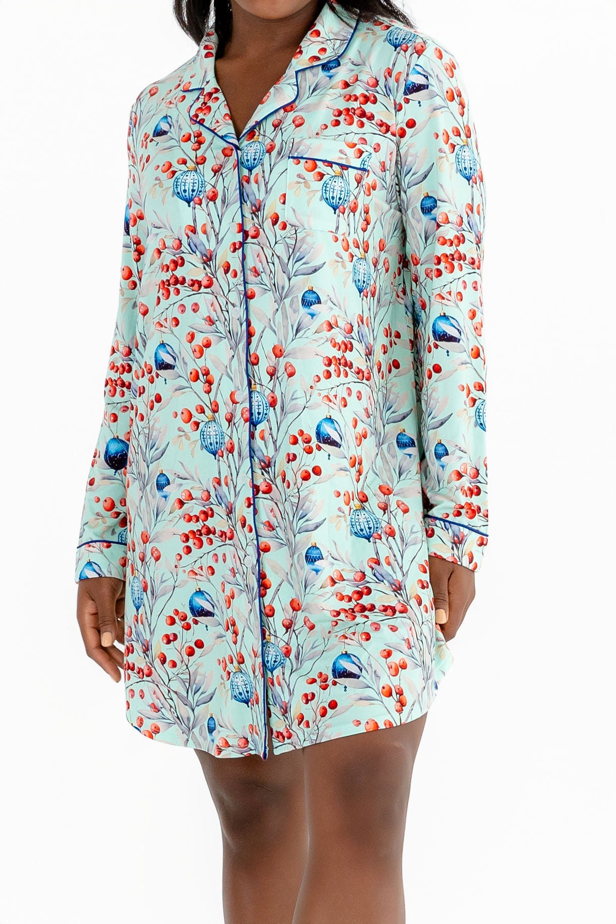 Frosted Berry Modal Sleep Shirt – Buttery Soft Long Sleeve Nightshirt