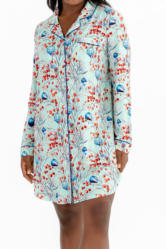 Frosted Berry Modal Sleep Shirt – Buttery Soft Long Sleeve Nightshirt