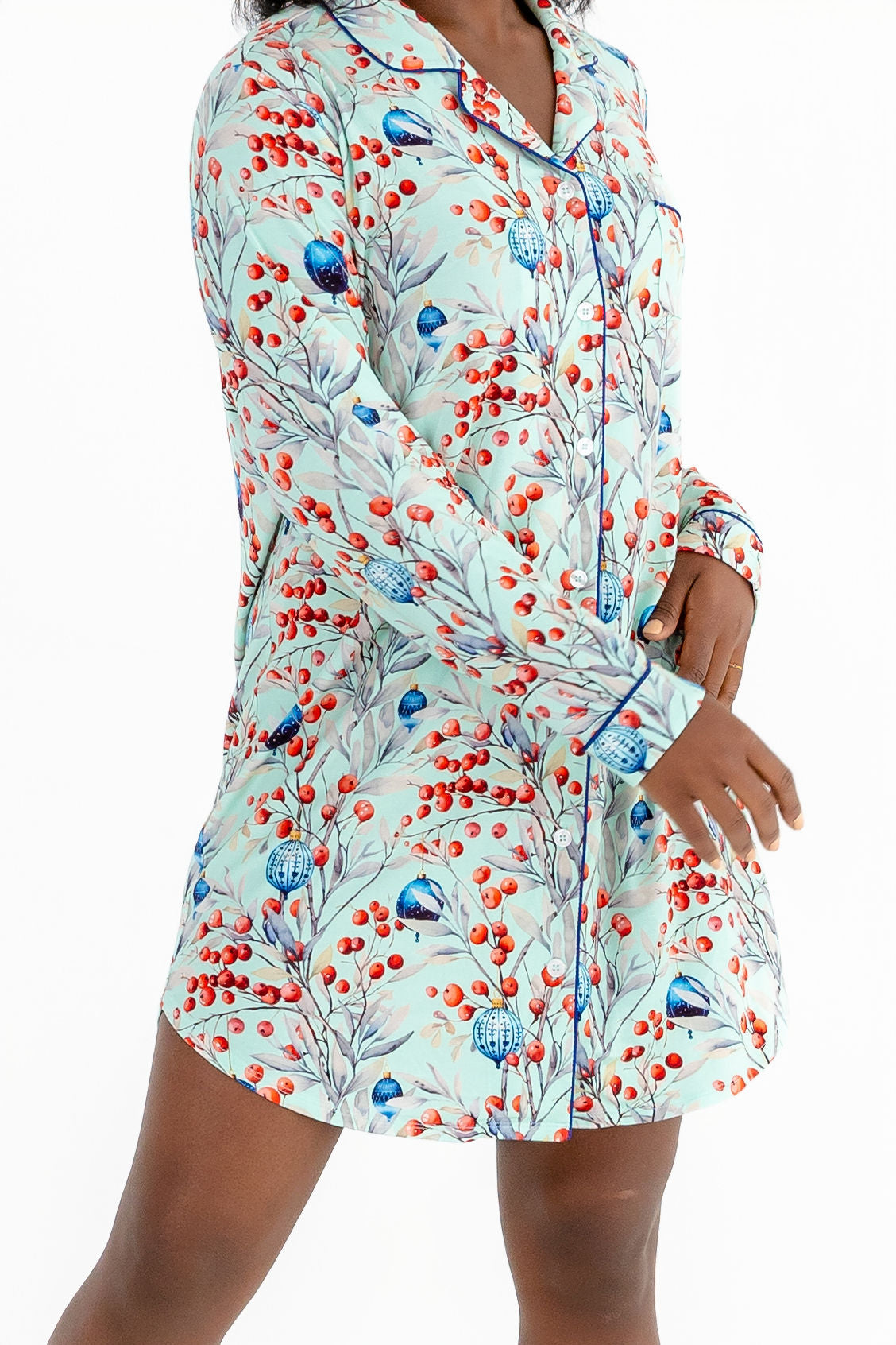 Frosted Berry Modal Sleep Shirt – Buttery Soft Long Sleeve Nightshirt