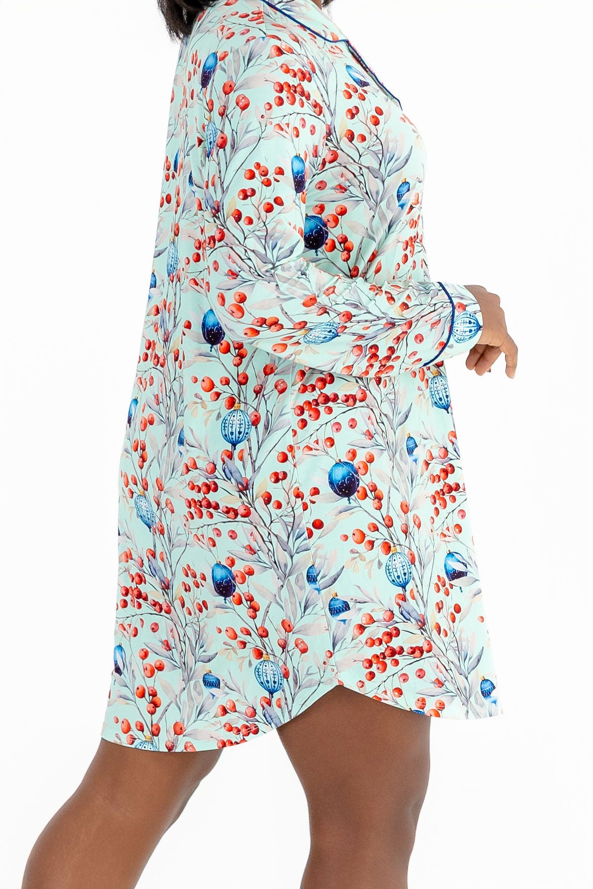 Frosted Berry Modal Sleep Shirt – Buttery Soft Long Sleeve Nightshirt