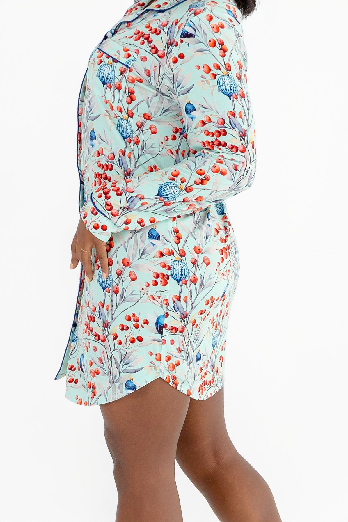 Frosted Berry Modal Sleep Shirt – Buttery Soft Long Sleeve Nightshirt