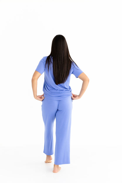 Women's Luxe Modal Lounge Set – V-Neck Tee & Wide-Leg Pants